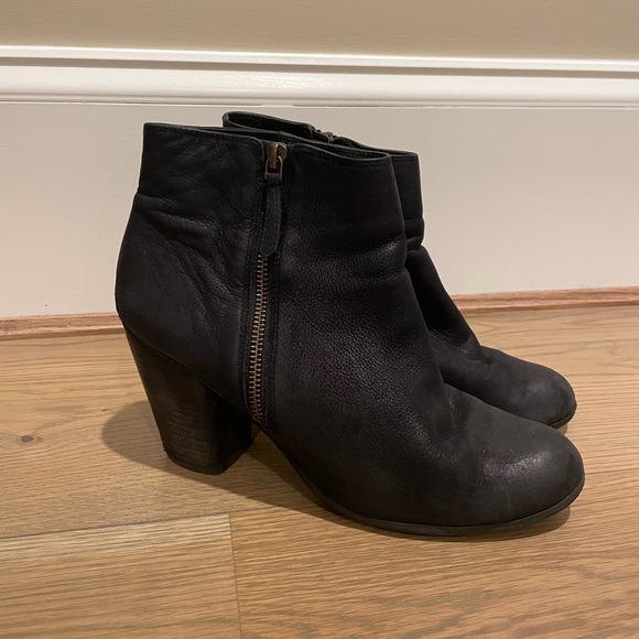 BP Nordstrom Trolley Black Ankle Boots, size 10, Stacked Heel - Picture 3 of 11